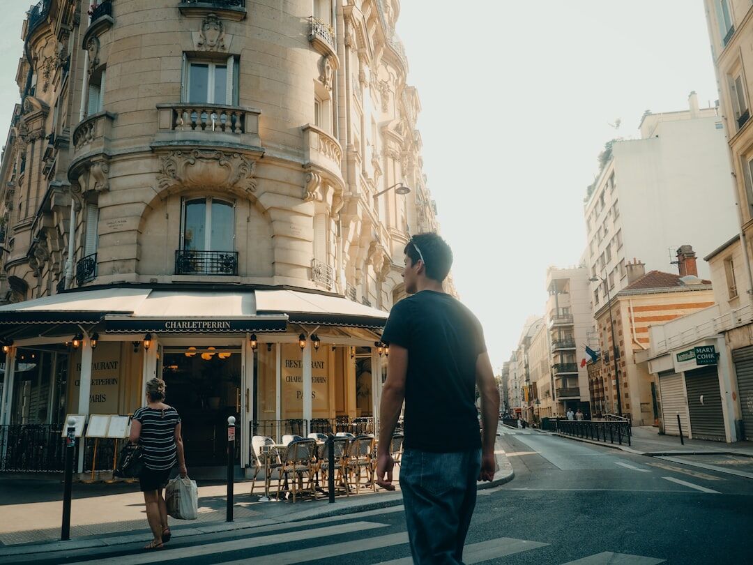 celebrity walking in paris street