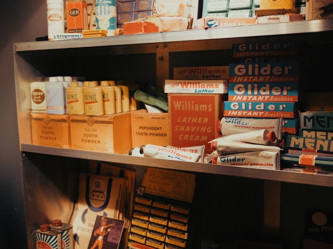 Archive shelves filled with travel guidebooks and magazines